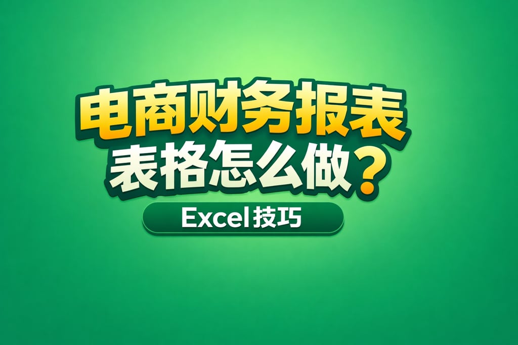 表格制作！电商财务报表表格怎么做，Excel 技巧